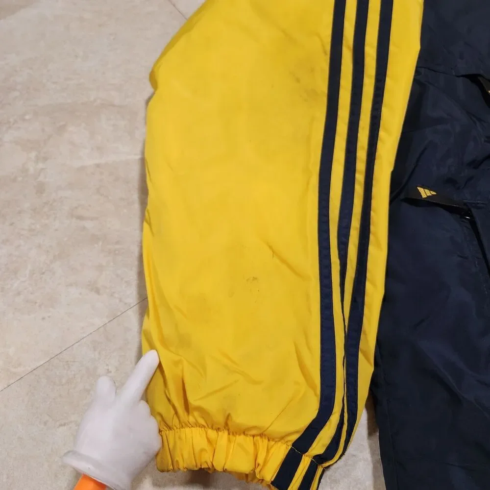 VTG 90s Y2K‎ Adidas Mens L Large 3 Stripes Logo Embroidered Fleece Lined Jacket